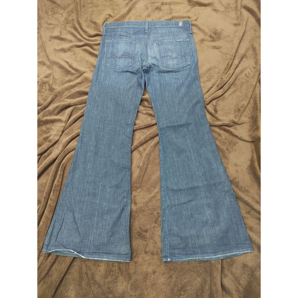 7 For All Mankind Blue Flare Jeans - Picture 5 of 7